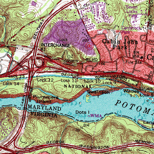 Topographic Map of Lock 11, MD