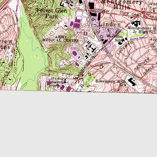 Topographic Map of Lyttonsville, MD
