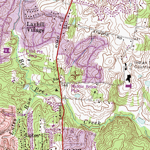 Topographic Map of Middle Brook Park, MD