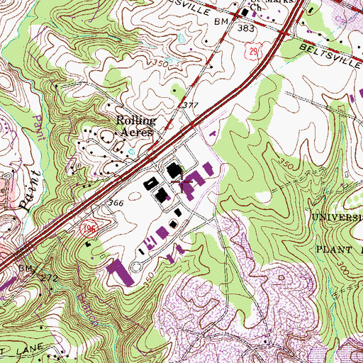 Topographic Map of Montgomery Industrial Park, MD