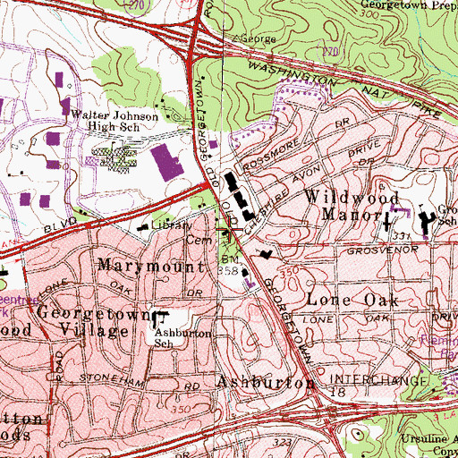 Topographic Map of Mount Zion Church (historical), MD