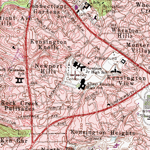 Topographic Map of Newport Mill Park, MD