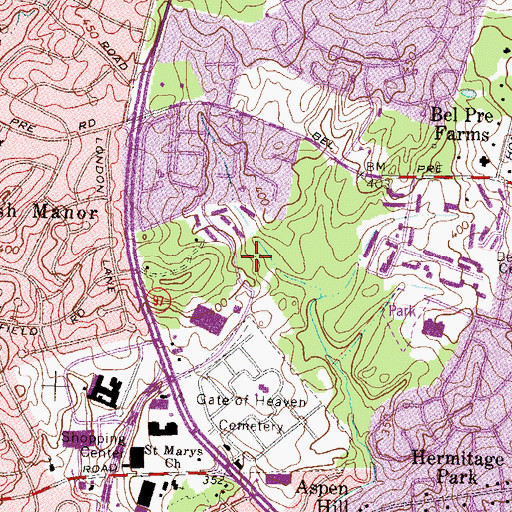 Topographic Map of North Gate Park, MD