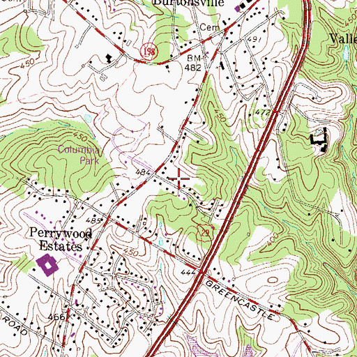 Topographic Map of Olne Acres Poultry Farm (historical), MD
