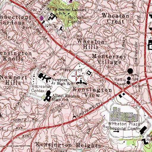 Topographic Map of Pleasant View Park, MD