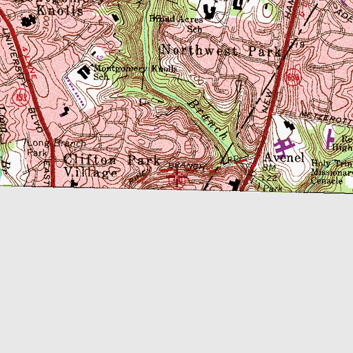 Topographic Map of Quebec Terrace Park, MD