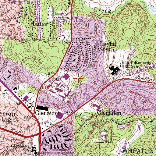 Topographic Map of Saddlebrook Park, MD