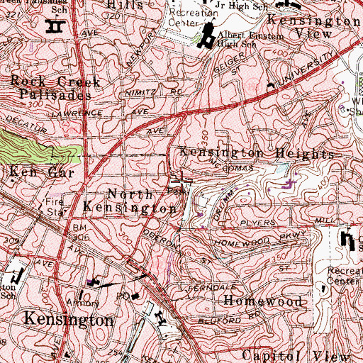 Topographic Map of Saint Paul Park, MD