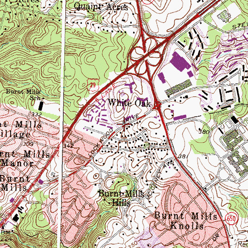 Topographic Map of Shaare Tefila Congregation, MD