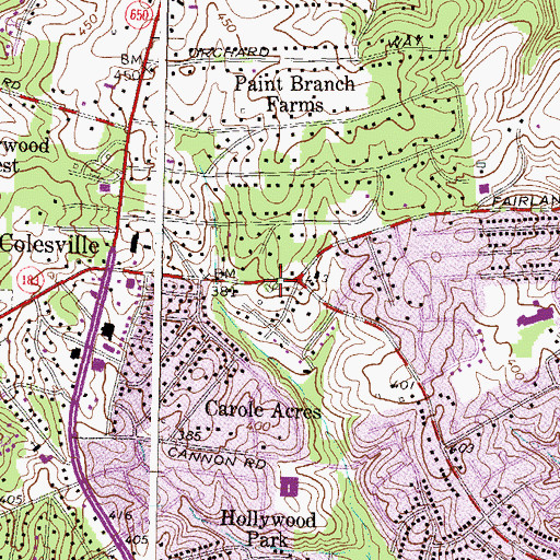 Topographic Map of Smithville Elementary School (historical), MD