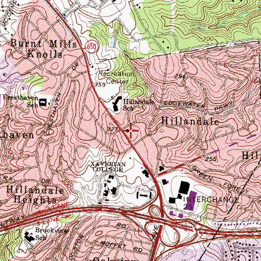 Topographic Map of Unitarian Universalist Church of Silver Spring, MD