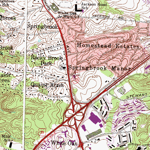 Topographic Map of White Oak Library, MD