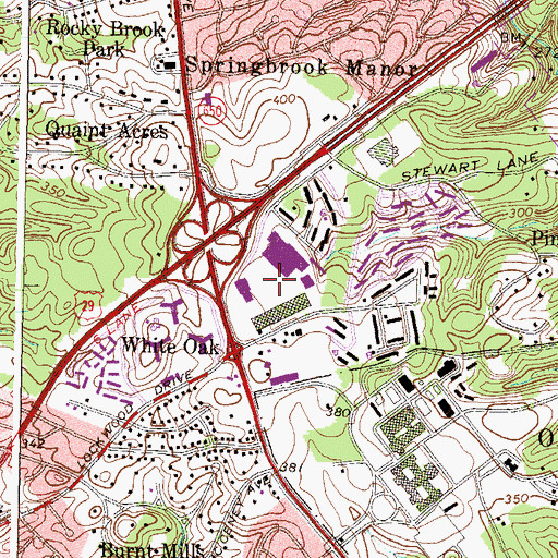 Topographic Map of White Oak Shopping Center, MD