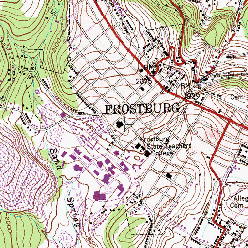 Topographic Map of Beall Elementary School, MD
