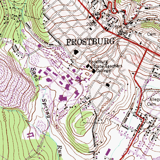 Topographic Map of Compton Auditorium, MD