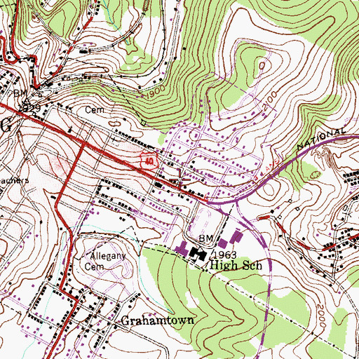 Topographic Map of Fire Station Number 2, MD