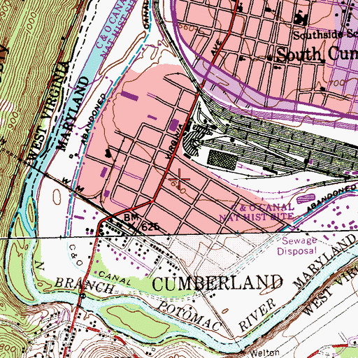 Topographic Map of First Assembly of God Church, MD