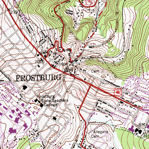 Topographic Map of First English Baptist Church, MD