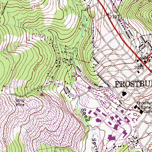 Topographic Map of Frostburg Community Park, MD