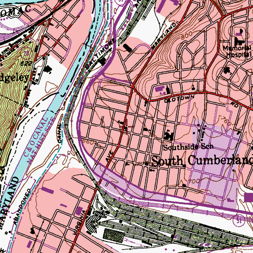 Topographic Map of Grace United Methodist Church, MD