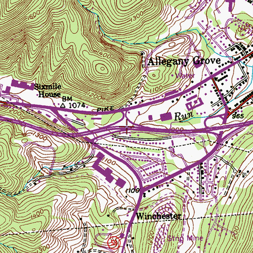 Topographic Map of Interchange 39, MD