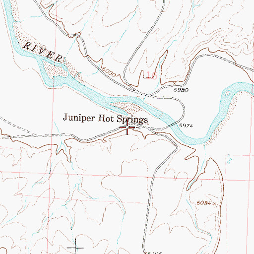 Topographic Map of Juniper Hot Springs, CO