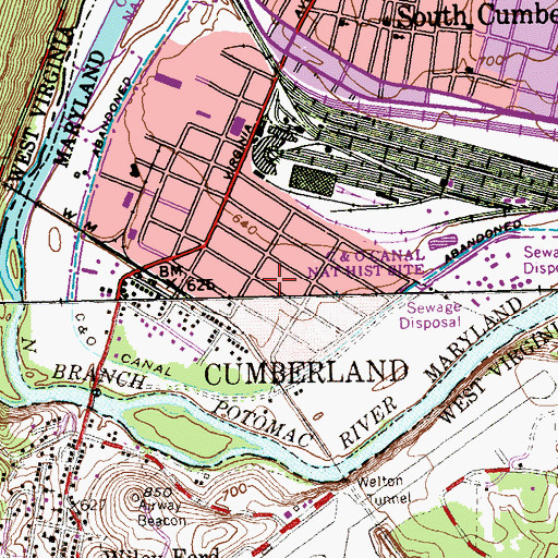 Topographic Map of John Humbird Elementary School, MD