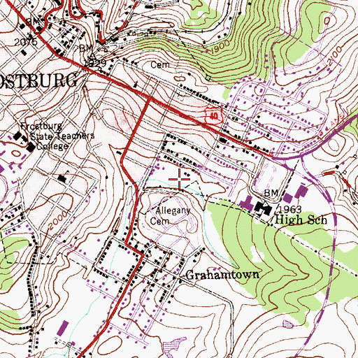 Topographic Map of Kingdom Hall of Jehovahs Witnesses, MD