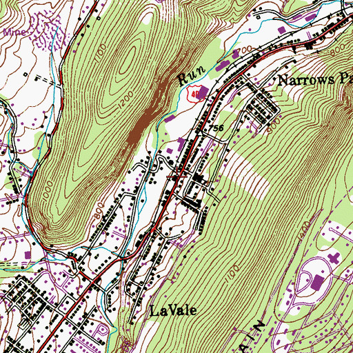 Topographic Map of La Vale Post Office, MD