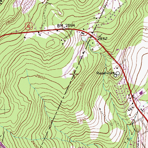 Topographic Map of Mountainside Recreation Area, MD