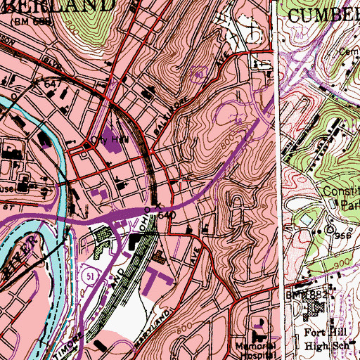 Topographic Map of Saint Marks United Church of Christ, MD