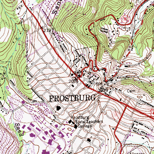 Topographic Map of Saint Pauls Evangelical Lutheran Church, MD