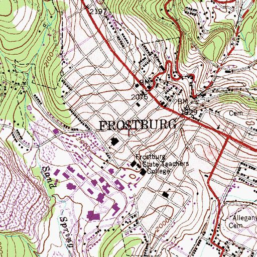 Topographic Map of Salem United Church of Christ, MD