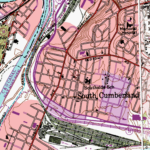 Topographic Map of Trinity United Methodist Church, MD