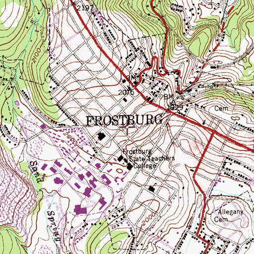 Topographic Map of Welsh Memorial Baptist Church, MD