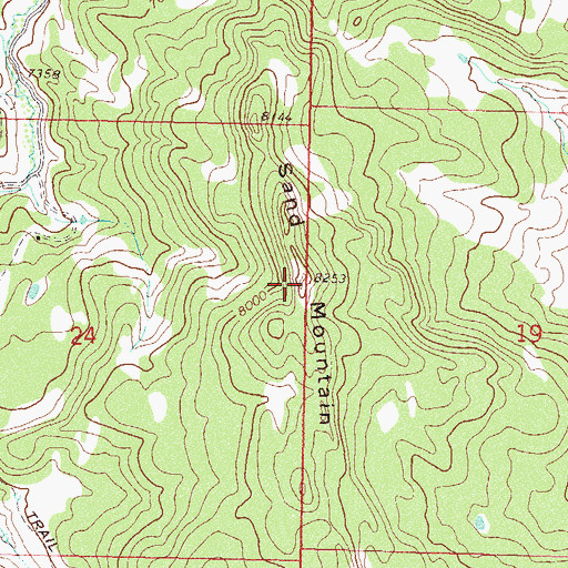 Topographic Map of Sand Mountain, CO