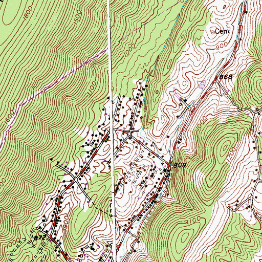 Topographic Map of Bowmans Addition, MD