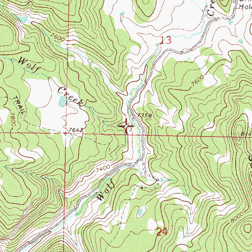 Topographic Map of Little Wolf Creek, CO