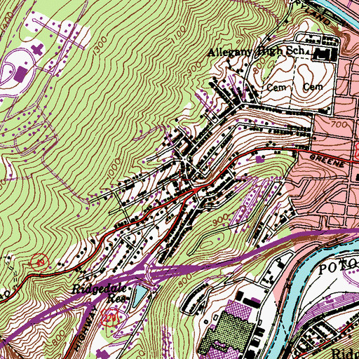 Topographic Map of Dingle School (historical), MD