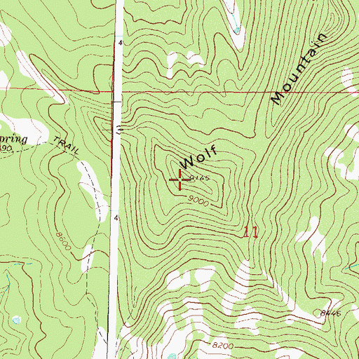 Topographic Map of Wolf Mountain, CO