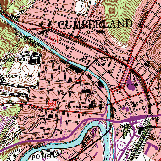 Topographic Map of Ebenezer Baptist Church, MD