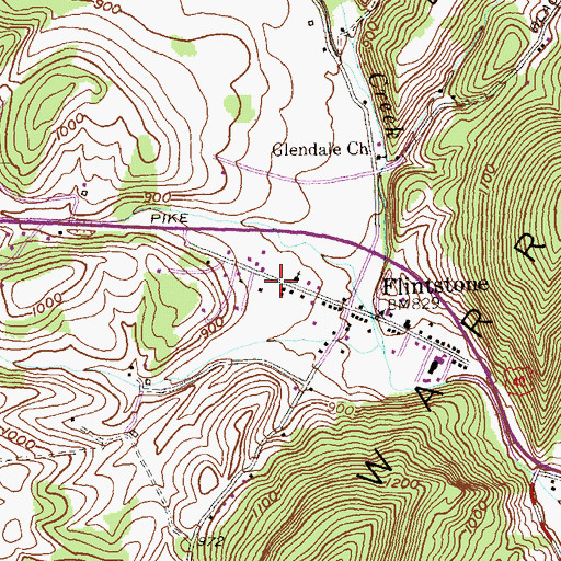 Topographic Map of Flintstone Post Office, MD