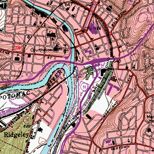 Topographic Map of Guard Lock Number 8, MD