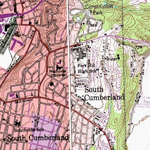 Topographic Map of Holy Cross Episcopal Church, MD