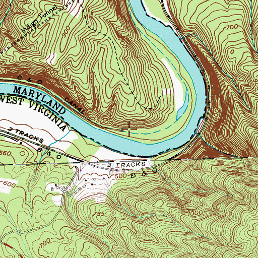 Topographic Map of Indigo Neck Campground, MD