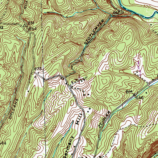 Topographic Map of Little Orleans Post Office, MD