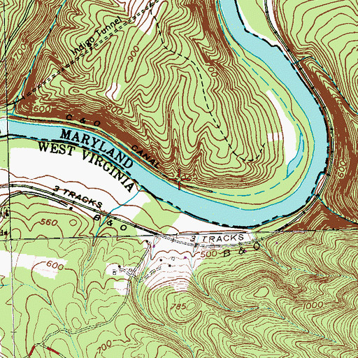 Topographic Map of Lock 57, MD