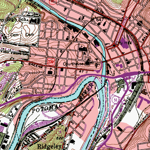 Topographic Map of McKendree Church, MD