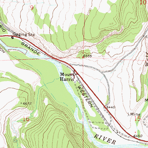 Topographic Map of Mount Harris, CO