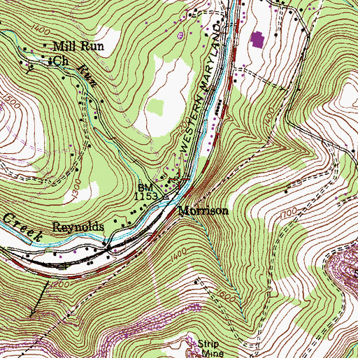 Topographic Map of Morrison Cemetery, MD